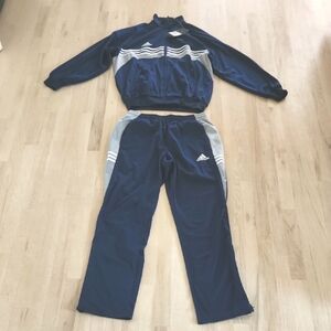 NWT Adidas Mens Samba Navy Blue and Gray Athletic Soccer Football Tracksuit M